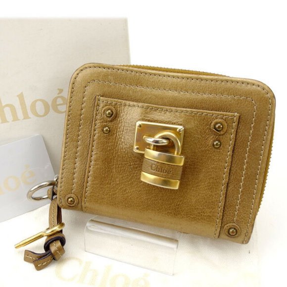 Chloe Wallet Purse Bifold Gold Woman Authentic Used - Picture 1 of 5